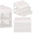 Organizator cosmetice, plastic, 3 niveluri, 2 sertare, alb, 30x25x34 cm, Springos