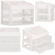 Organizator cosmetice, plastic, 3 niveluri, 2 sertare, alb, 30x25x34 cm, Springos