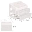 Organizator cosmetice, plastic, 3 niveluri, 2 sertare, alb, 30x25x34 cm, Springos