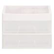 Organizator cosmetice, plastic, 3 niveluri, 2 sertare, alb, 30x25x34 cm, Springos