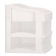Organizator cosmetice, plastic, 3 niveluri, 2 sertare, alb, 30x25x34 cm, Springos