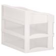 Organizator cosmetice, plastic, 3 niveluri, 2 sertare, alb, 30x25x34 cm, Springos
