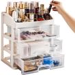 Organizator cosmetice, plastic, transparent, 23.5x6.5x27 cm, Isotrade