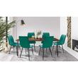 Scaun stil scandinav, Jumi, Piado, catifea, metal, verde si negru, 44x52x89 cm