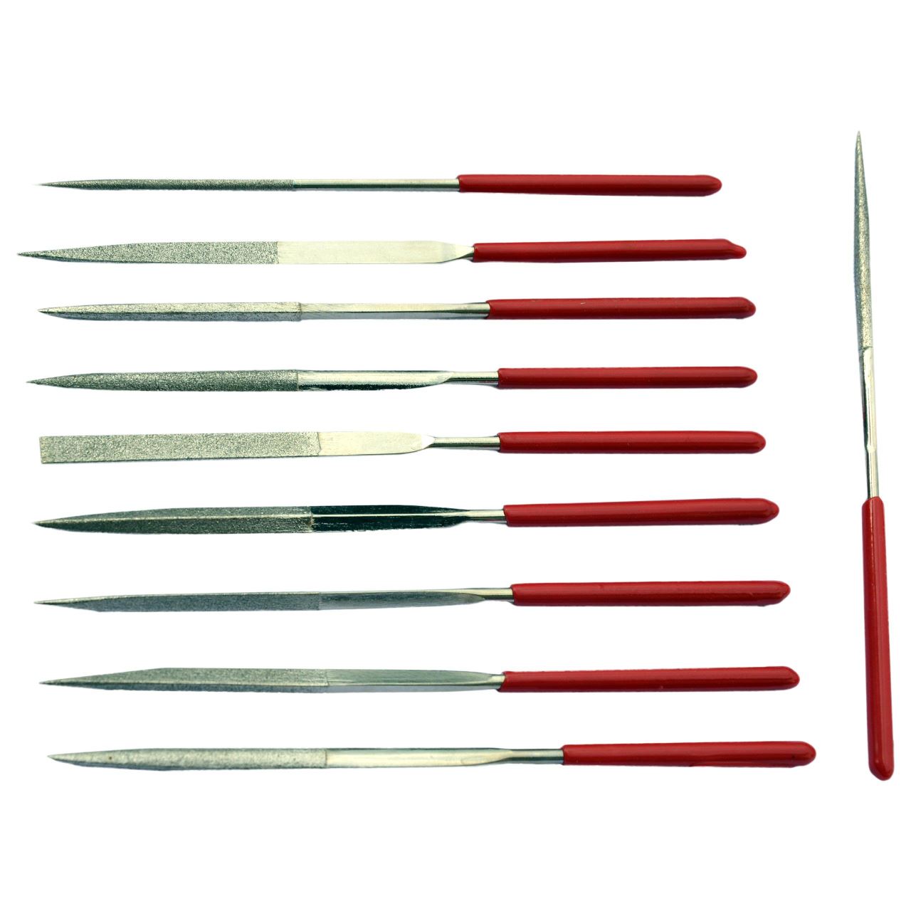 Biaungdo Set Di 10 Lime Ad Ago Diamantate 140mm Per Vetro, Pietra, Gioielli - Manico ABS Antiscivolo