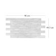 Panou decorativ, PVC, model caramida 3D, nuante gri deschis, 96x48.5cm