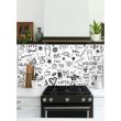 Panou decorativ, PVC, model modern, alb si negru, 96x48.5cm