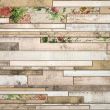 Panou decorativ, PVC, model piatra 3D, flori roz, 96x48.5cm 