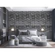 Panou decorativ, PVC, model caramida 3D, negru, 96x48.5cm