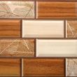 Panou decorativ, PVC, model lemn 3D, nuante maro deschis, 96x48.5cm 