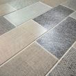 Panou decorativ, PVC, model textil 3D, nuante gri pastel, 96x48.5cm 