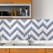 Panou decorativ, PVC, model zig-zag 3D, alb-albastru, 96x48.5cm 