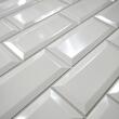Panou decorativ, PVC, model caramida 3D, alb, 96x48.5 cm