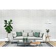 Panou decorativ, PVC, model caramida 3D, alb cenusiu, 96x48.5 cm