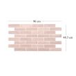 Panou decorativ, PVC, model caramida 3D, maro roscat, 96x48.5 cm