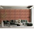 Panou decorativ, PVC, model caramida 3D, maro roscat, 96x48.5 cm