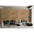 Panou decorativ, PVC, model piatra 3D, nuante bej-maro, 96x48.5cm