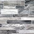 Panou decorativ, PVC, model piatra 3D, nuante gri inchis si negru, 96x48.5 cm