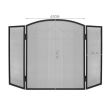 Panou protectie semineu, otel, negru, 118x76 cm 