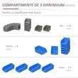Panou scule, PP, cu 28 de cutii pentru depozitare, 10 carlige, 4 suporturi, gri si albastru, max 30 kg, 95x54 cm