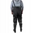 Pantaloni, cu pieptar, salopeta, pentru pescuit, cu bretele ajustabile, cizme, marimea 45, negru, Malatec