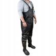 Pantaloni, cu pieptar, salopeta, pentru pescuit, cu bretele ajustabile, cizme, marimea 45, negru, Malatec