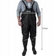 Pantaloni, cu pieptar, salopeta, pentru pescuit, cu bretele ajustabile, cizme, marimea 45, negru, Malatec