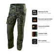 Pantaloni de lucru camuflaj NEO Camo marimea XL/54, pictograme: buzunare pentru genunchiere, genunchi profilati, cusaturi triple, 60% bumbac