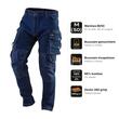 Pantaloni de lucru tip blugi NEO Denim marimea M/50, pictograme: buzunare genunchiere, buzunare intarite, 98% bumbac, 390 g/mp