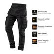 Pantaloni de lucru tip blugi negri NEO Denim marimea L/52, pictograme: genunchi profilati, buzunare incapatoare, 98% bumbac, 410 g/mp