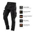 Pantaloni de lucru tip blugi negri NEO Denim marimea M/50, pictograme: genunchi profilati, buzunare incapatoare, 98% bumbac, 410 g/mp