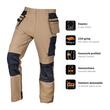 Pantaloni de lucru Mix&Match, elastici, intariri genunchi, bej, marimea M/50, NEO
