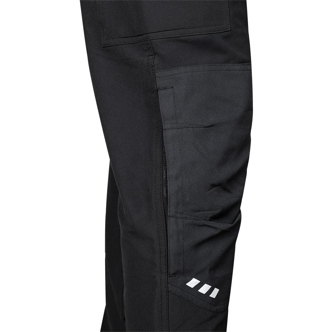 Pantalonii de lucru elastici NEO Mix&Match negru si portocaliu cu intarituri la genunchi si imprimeu reflectorizant