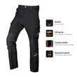 Pantaloni de lucru Mix&Match, elastici, intariri genunchi, negru si verde, marimea XL/54, NEO