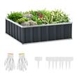 Pat/strat inaltat pentru flori, legume, din otel, gri inchis, 90x90x30 cm