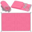 Patura plaja, anti-nisip, poliester, roz, 200x150 cm, Springos