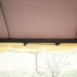 Pavilion/foisor pentru gradina/terasa, cadru aluminiu, cu plasa pentru insecte, cafeniu, 3.90x2.90x2.80 m
