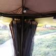 Pavilion/foisor pentru gradina/terasa, cadru aluminiu, cu plasa pentru insecte, cafeniu, 3.90x2.90x2.80 m