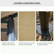 Pavilion/foisor pentru gradina/terasa, cadru metalic, cu perdele, bej, 4x3x2.64 m