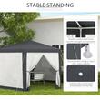 Pavilion/foisor pentru gradina/terasa, cadru metalic, cu plasa de tantari, gri inchis, 3.94x3.94x2.5 m