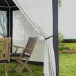Pavilion/foisor pentru gradina/terasa, cadru metalic, cu plasa de tantari, gri inchis, 3.94x3.94x2.5 m