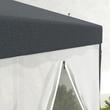 Pavilion/foisor pentru gradina/terasa, cadru metalic, cu plasa de tantari, gri inchis, 3.94x3.94x2.5 m