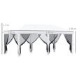 Pavilion/foisor pentru gradina/terasa, cadru metalic, cu plasa pentru insecte, alb si negru, 5.85x2.95x2.70 m