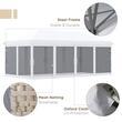 Pavilion/foisor pentru gradina/terasa, cadru metalic, cu plasa pentru insecte, alb si negru, 5.85x2.95x2.70 m
