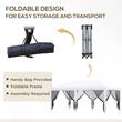 Pavilion/foisor pentru gradina/terasa, cadru metalic, cu plasa pentru insecte, alb si negru, 5.85x2.95x2.70 m