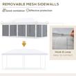 Pavilion/foisor pentru gradina/terasa, cadru metalic, cu plasa pentru insecte, alb si negru, 5.85x2.95x2.70 m