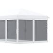 Pavilion/foisor pentru gradina/terasa, cadru metalic, cu plasa pentru insecte, alb si negru, 5.85x2.95x2.70 m