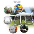 Pavilion/foisor pentru gradina/terasa, cadru metalic, cu plasa pentru insecte, bej, 3x3x2.35 m