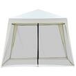 Pavilion/foisor pentru gradina/terasa, cadru metalic, cu plasa pentru insecte, bej, 3x3x2.35 m