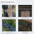 Pavilion/foisor pentru gradina/terasa, cadru metalic, cu plasa pentru insecte, cafeniu, 3x3x2.7 m